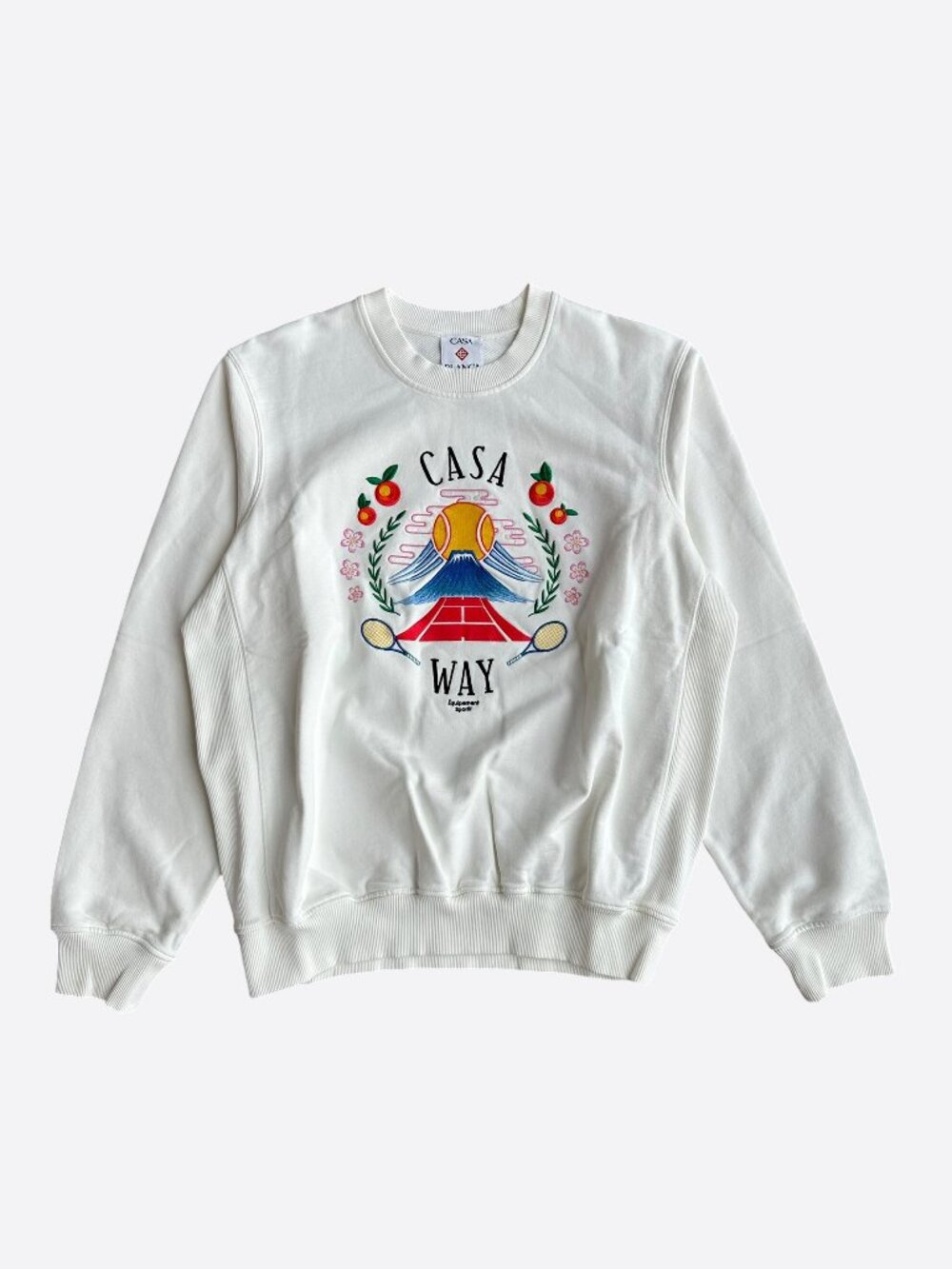 Casablanca White & Multicolor Embroidered Mountain Logo Sweater